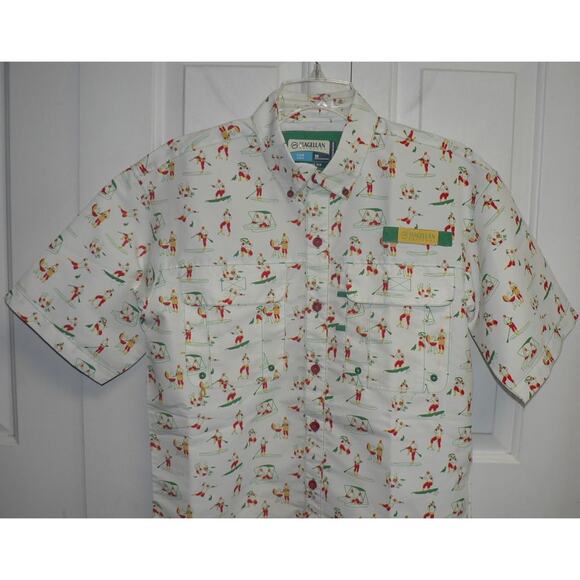 Magellan Outdoors Men's Laguna‎ Madre Print Short Sleeve Fishing Shirt XS $30 - Picture 2 of 4